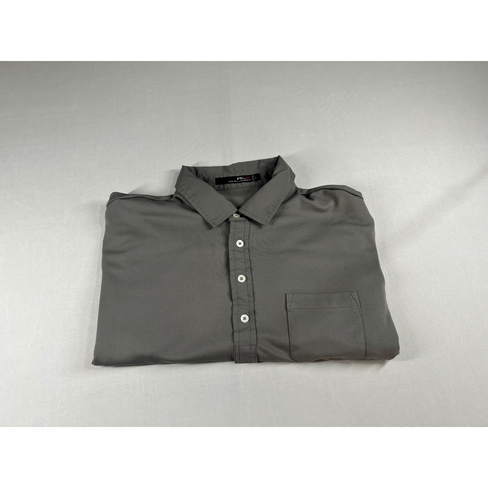 RLX Ralph Lauren Mens Gray Performance Golf Polo Shirt Short Sleeve Size L
